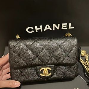 New Chanel 24P Classic Mini Flap with Heart Adjustable Chain in Gold